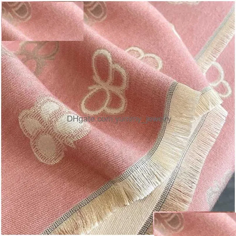 Scarves 2023 Plaid Cashmere Scarf Women Design Winter Blanket Warm Thick Neckerchief Bandana Female Pashmina Shawl Wrap Bufanda Ponch Dhsz7