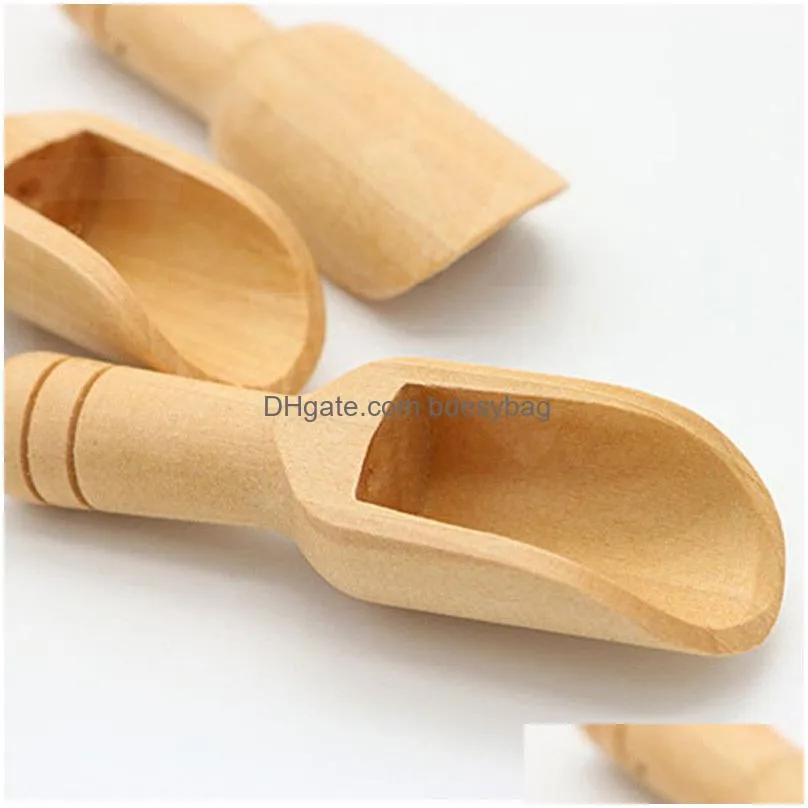 Spoons Wooden Powder Spoon Bath Shower Salts Mini Scoops Spa Tool Laundry Detergent Kitchen Drop Delivery Home Garden Kitchen, Dining Dh3Rl