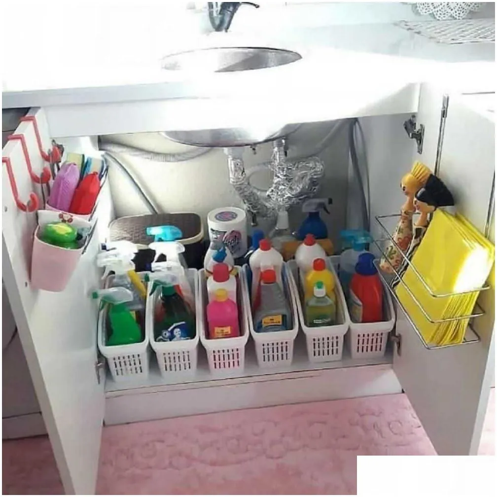 Storage Boxes & Bins Kitchen Refrigerator Organizer Basket Container Dner Adjustable Storage Box Retractable Der Space Saver Slide Fri Dhptg