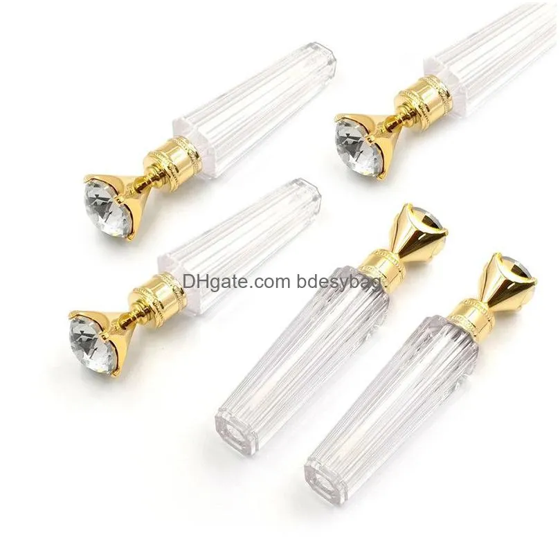 Packing Bottles Wholesale L Diamond Lip Gloss Tubes Fashion Clear Empty Tube Care Serum Bottle Refillable Lips Bottles Drop Delivery O Dh2Qc