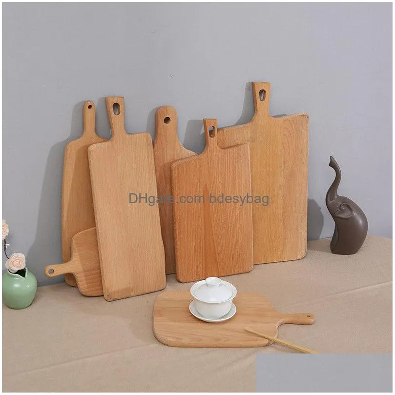 Chopping Blocks Beech Wood Chop Block Mti-Size Thick Firm Wooden Cutting Board For Kitchen Bread Cheese Biscuit Dish Drop Delivery Hom Dho97