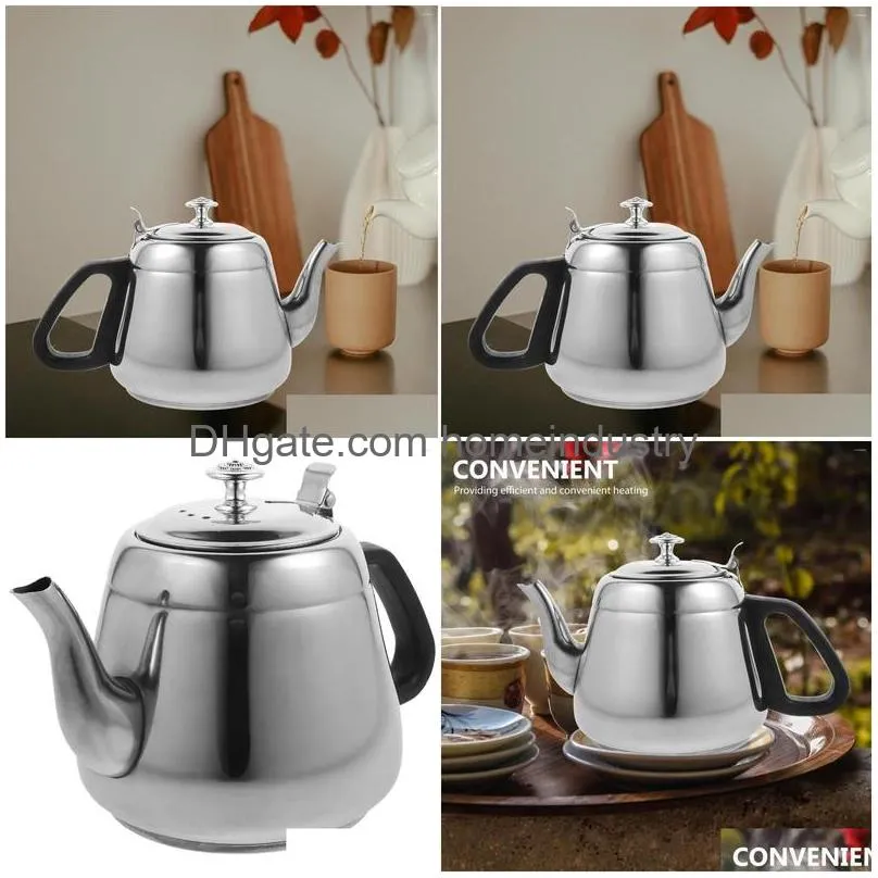 Dinnerware Sets Kettle Tea For Stove Top Teapot Stovetop Travel Portable Water Stainless Steel Pots Thicken Kettles Drop Delivery Dhxuw