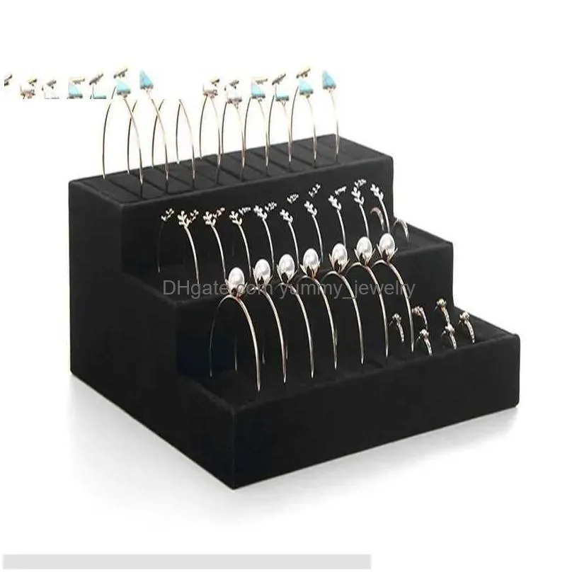 Jewelry Boxes 3 Layers Veet Bracelet Bangle Ring Display Case Storage Organizer Holder Stand Rack Q231109 Drop Delivery Dhzkh