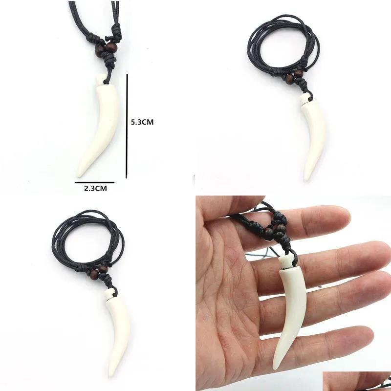 Pendant Necklaces Elephant Tooth Necklace Wolf Pendant Amet Gift For Men Womens Jewelry Drop Delivery Jewelry Necklaces Pendants Dh0Ks