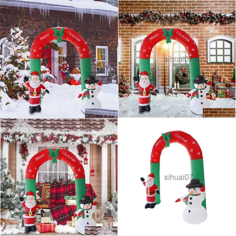 Christmas Decorations Arch Inflatable Santa Snowman Archway New Year Decoration For Home Garden Outdoor Drop Delivery Dhoc6