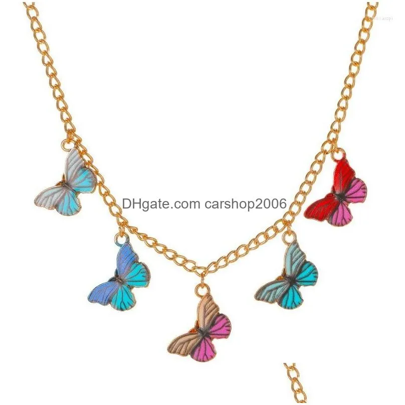 pendant necklaces fantasy butterfly necklace vintage choker clavicle for women jewelry pendants summer charms jewellery cf3198y