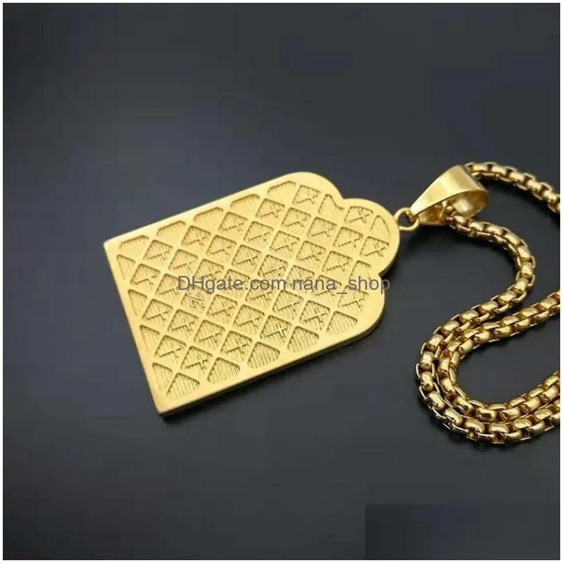 Pendant Necklaces Style Classic Christian Gold Plated Jesus Cross Medal Necklace Relius Prayer Metal Amet Jewelry Drop Delivery Dhn28