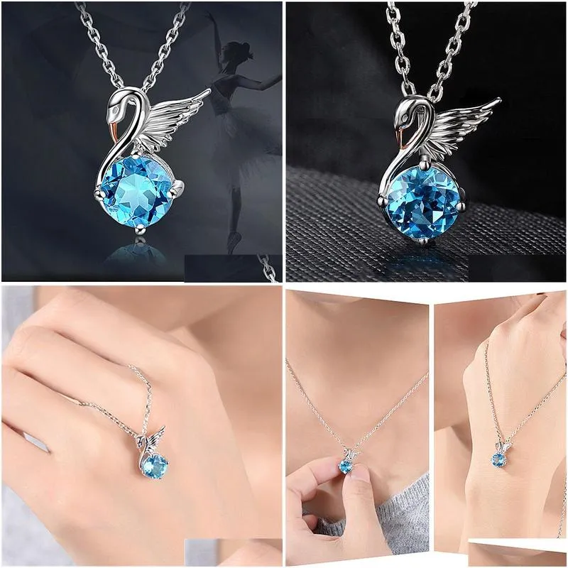 Pendant Necklaces Necklace For Women And Men Fashion Exquisite Ladies Necklaces Elegant Noble Angel Lucky Goose Guardian Pendant Girl Dhke9