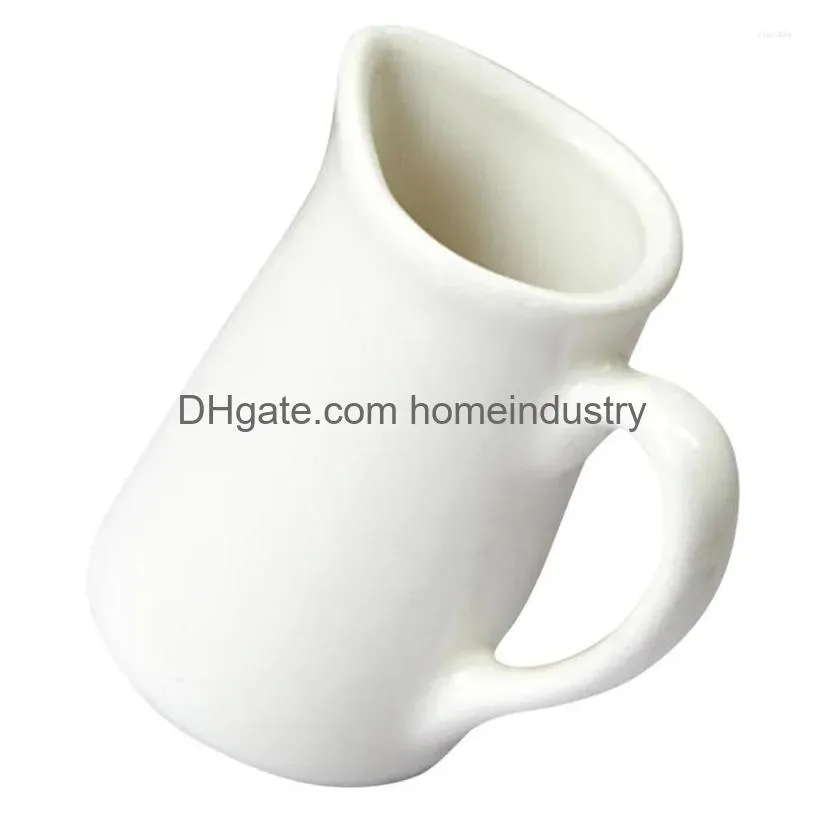 Dinnerware Sets Mini Creamer Jug With Handle Ceramic Milk Sauce Cup Serving Pitcher Drop Delivery Dhn69