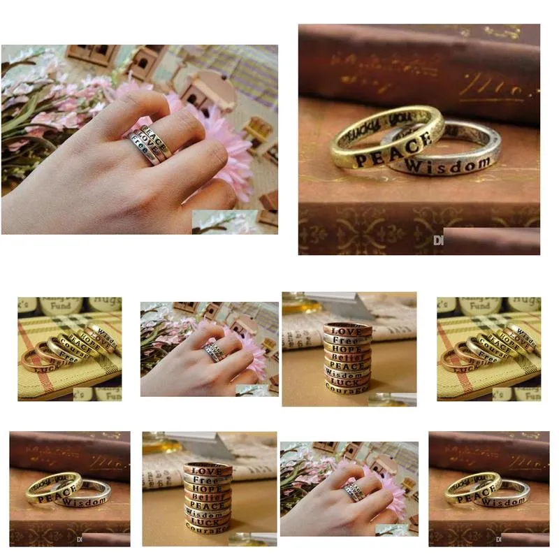 Band Rings Rings For Women Lovely 8X Retro Band Midi Mid Finger Top Set Sier Rose Gold Couple Drop Delivery Jewelry Ring Dhsfc