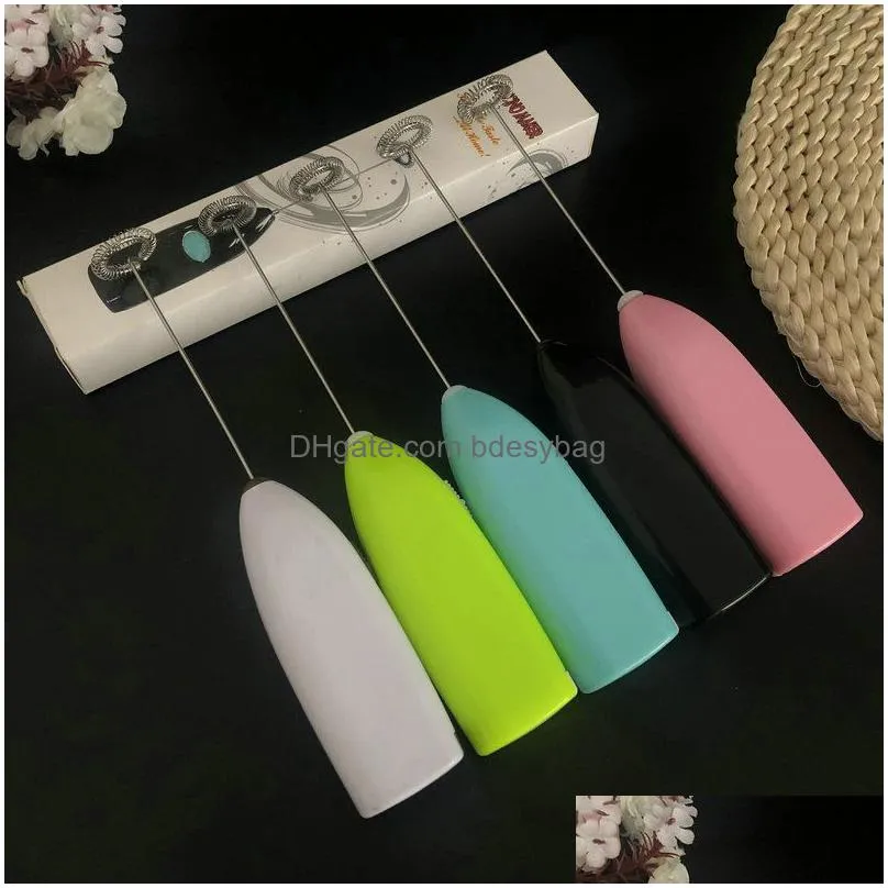 Egg Tools Electric Milk Frother Matic Cream Whipper Coffee Shake Mixer Handheld Cappuccino Egg Beater Drop Delivery Home Garden Kitche Dh761