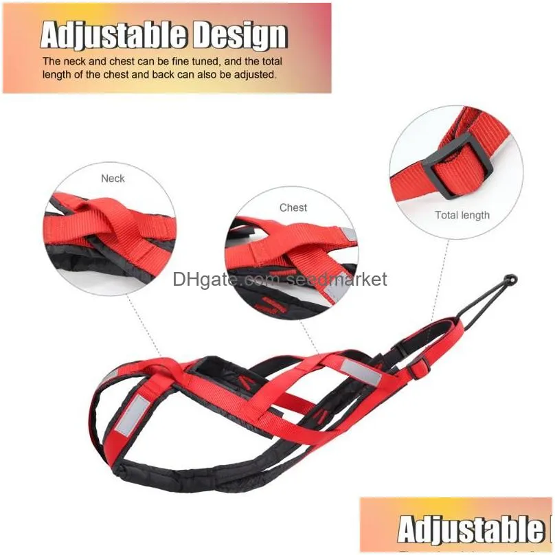 dog sled harness pet weight pulling sledding harness mushing x back for large dogs husky canicross skijoring scootering