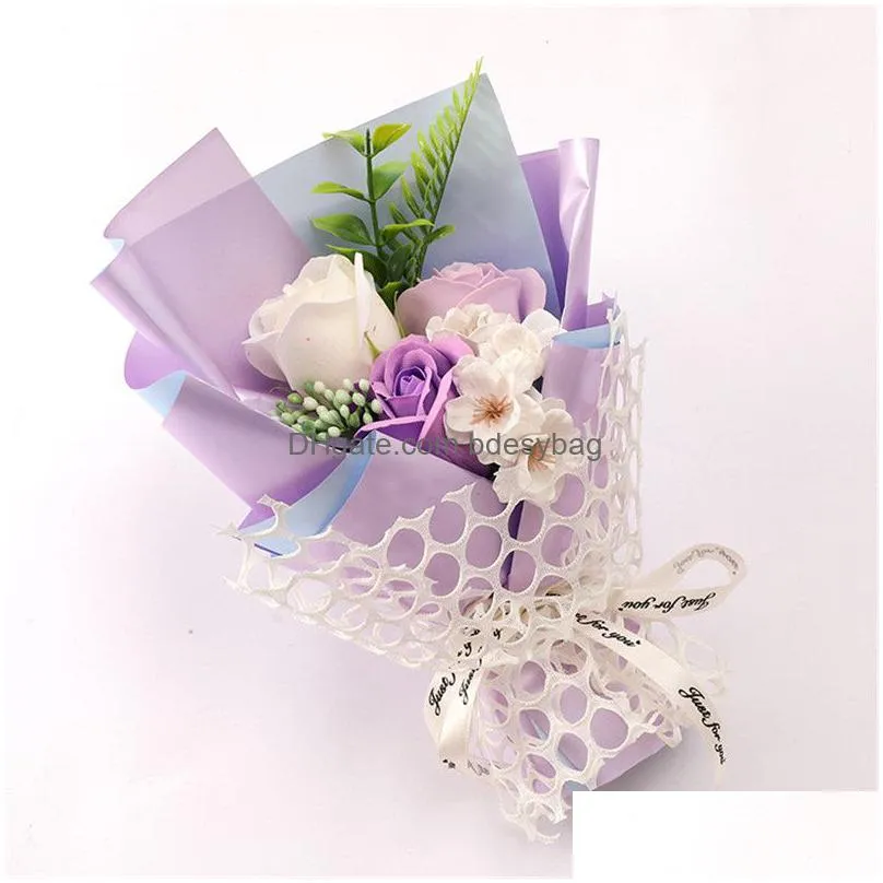 Decorative Flowers & Wreaths Soap Flower Gift Box Valentine Day Simation Mother Wedding Birthday Boxes Present Drop Delivery Home Gard Dhnv4