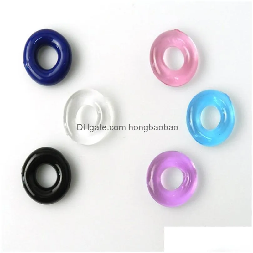 colorful crystal cockring time delay ejaculation control penis rings lasting firmer longer erection stretchy silicone cock ring adult male toys