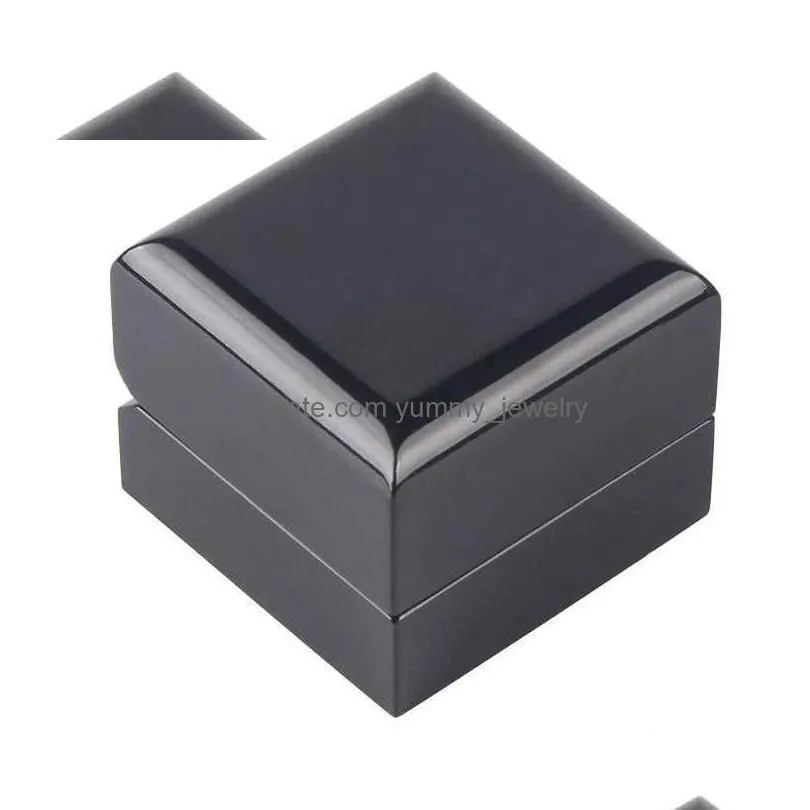 Jewelry Boxes High Gloss Piano Lacquer Finish Wood Wedding Ring Earrings Box Small Luxury Gift Storage Display Case Drop Delivery Dhdqw