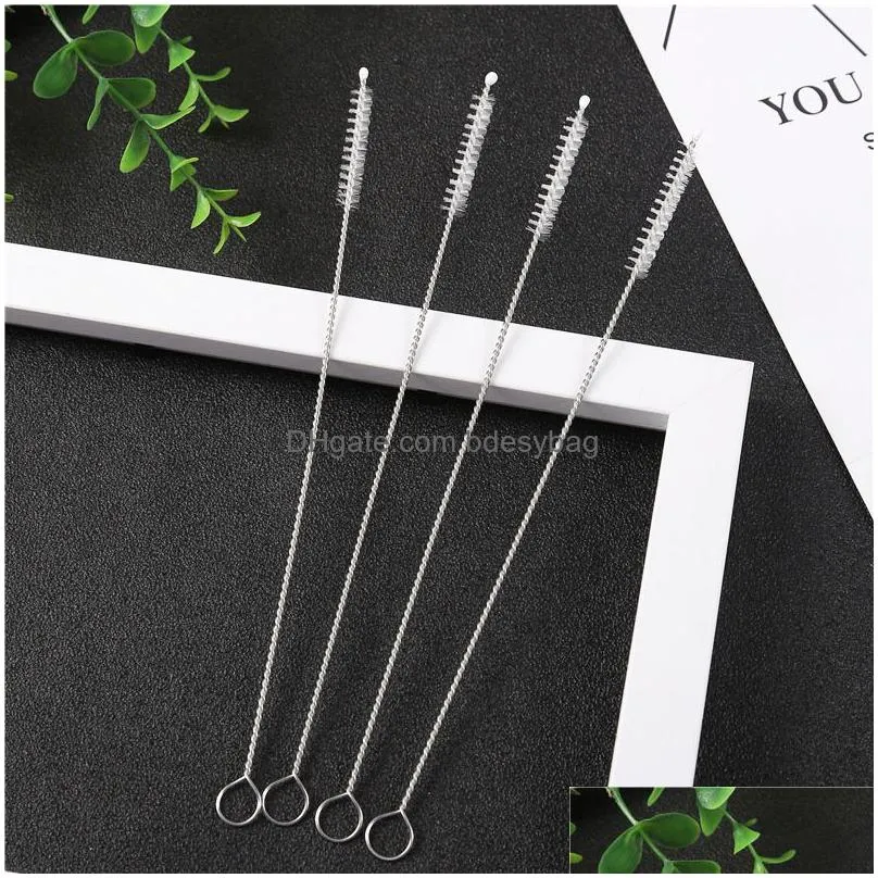 Cleaning Brushes 304 Stainless Steel Pipe Cleaning Brushes Nylon St 17Cm 20Cm 24Cm Length Drinking Sts For Sippy Cup Bottle And Tube D Dhgka