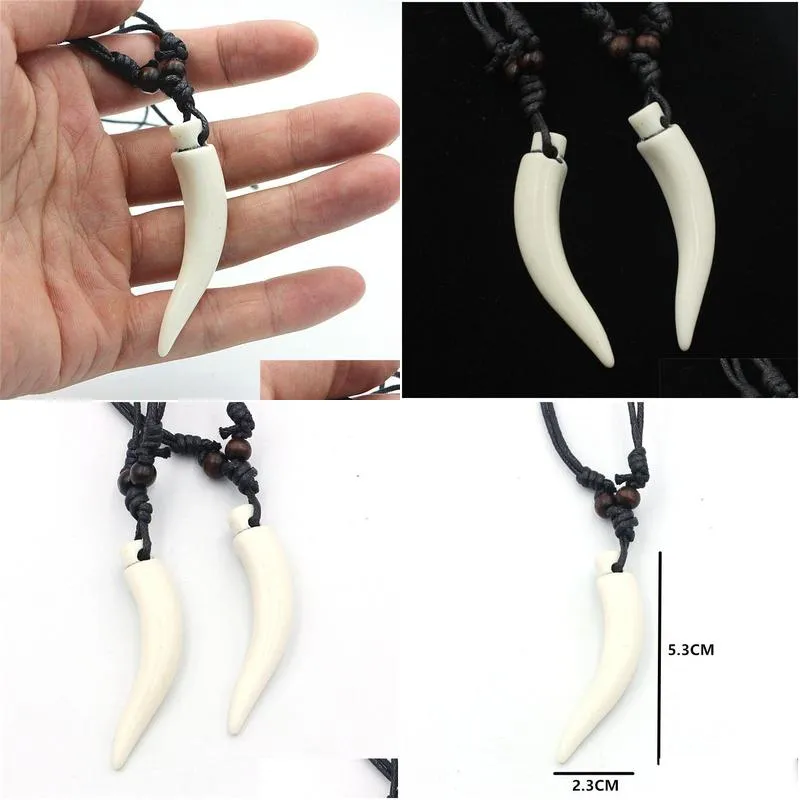 Pendant Necklaces Elephant Tooth Necklace Wolf Pendant Amet Gift For Men Womens Jewelry Drop Delivery Jewelry Necklaces Pendants Dh0Ks