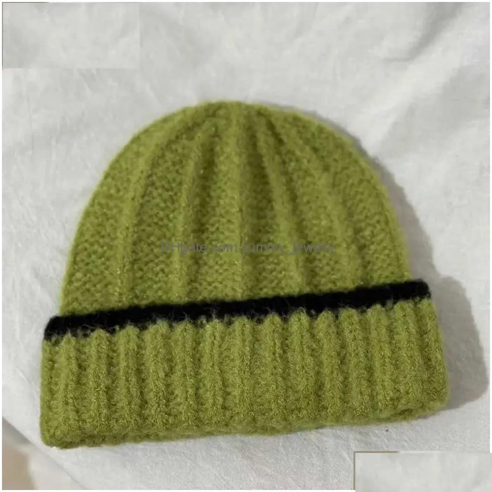 Beanie/Skull Caps Beanie/Skl Caps Winter Warm Beanies Casual Short Thread Hip Hop Hat Adt Men Female Wool Knitted Skl Cap Elastic Uni Dhwoj