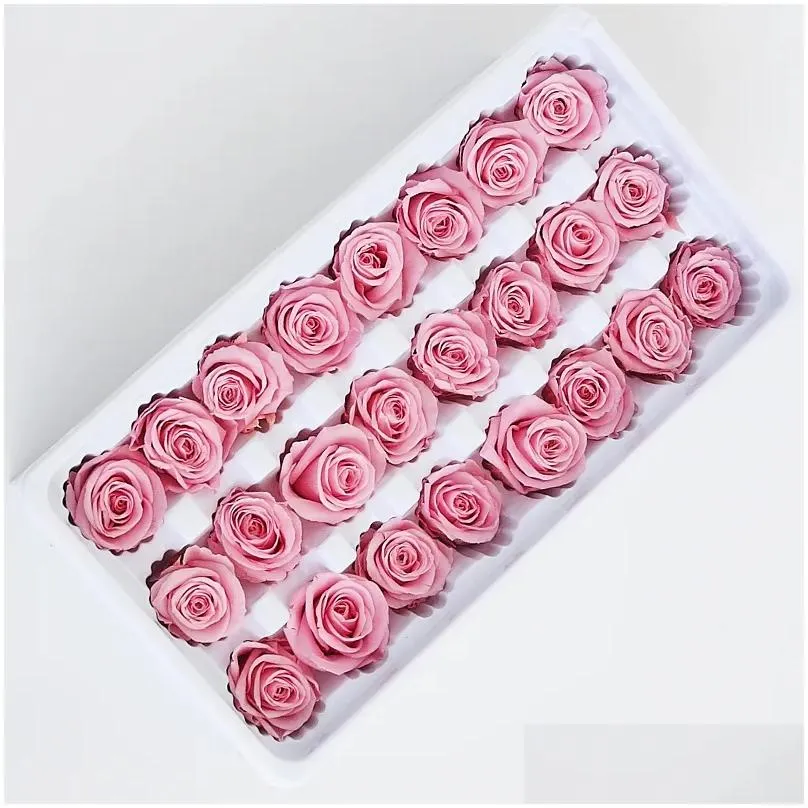 Dried Flowers 24Pcs Preserved Flowers Rose Immortal Mothers Day Diy Wedding Eternal Life Flower Material Gift Wholesale Dried Flower/B Dhlce