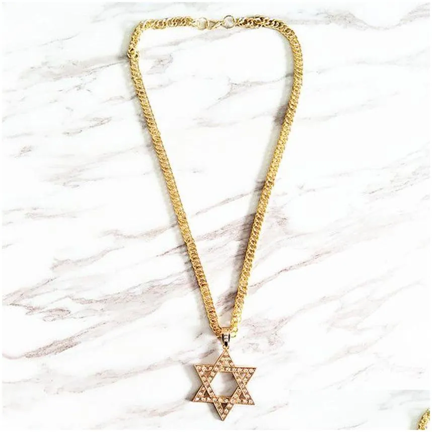 Pendant Necklaces Pretty Gold Chains For Men Cross Pendant Necklace Statement Punk Necklaces Hip Hop Jewelry Drop Delivery Jewelry Nec Dhpmg