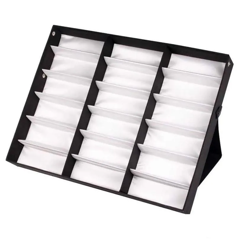 Storage Boxes & Bins 18 Grids Eyeglass Sunglasses Glasses Storage Display Box Holder Case Organizer Mdj998 Drop Delivery Home Garden H Dhp4I