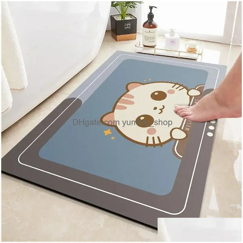 carpets 2023 absorbent floor mats soft and non slip bathroom gray