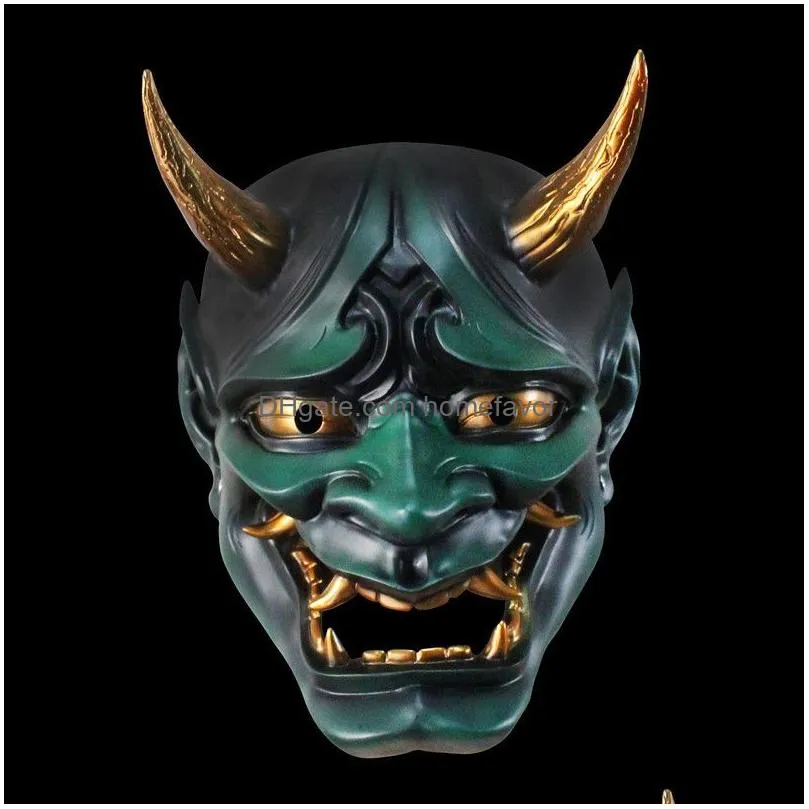 party masks evil demon kabuki samurai hannya mask halloween collective decorative resin japan buddhism prajna ghost scary masquerade helmet
