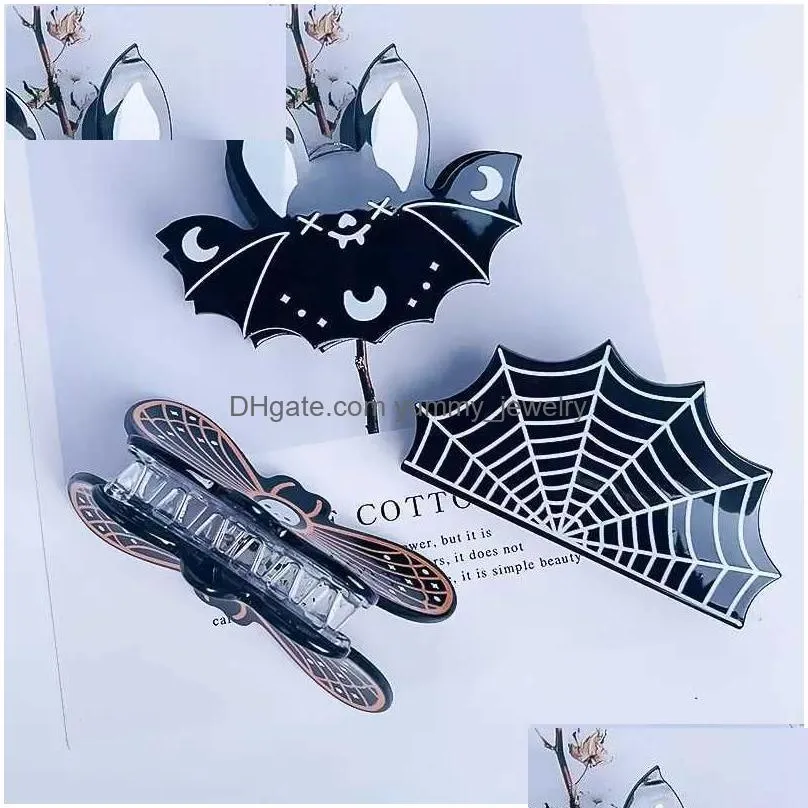 Headwear & Hair Accessories Headwear Hair Accessories Halloween Cartoon Ly Women Claw Bat Cobweb Dark La Hairdresser Hairwear Festival Dhogc