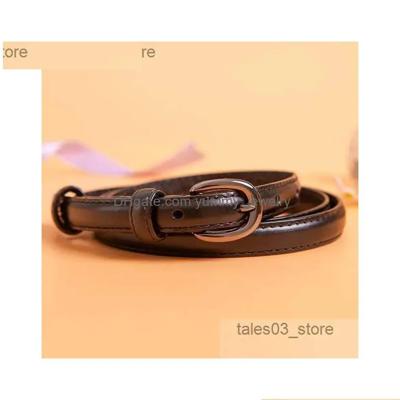 Belts High Quality Strap Women Leather Fashion Female Thin Belt Trouser % Genuine Ladies On Dresses 3 Colors Drop Delivery Dhstb