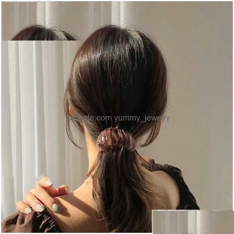 Headwear & Hair Accessories Headwear Hair Accessories New Fashion Women Bun Claw Horsetail Buckle Clip Bird Nest Expanding Female Pony Dhh1L