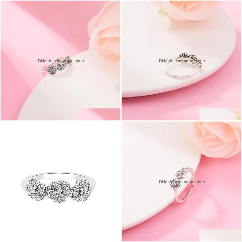 Cluster Rings Spring Birthday Wholesale Fashion Friends Crystal Real S925 Sterling Sier Jewelry For Drop Delivery Dhyeb