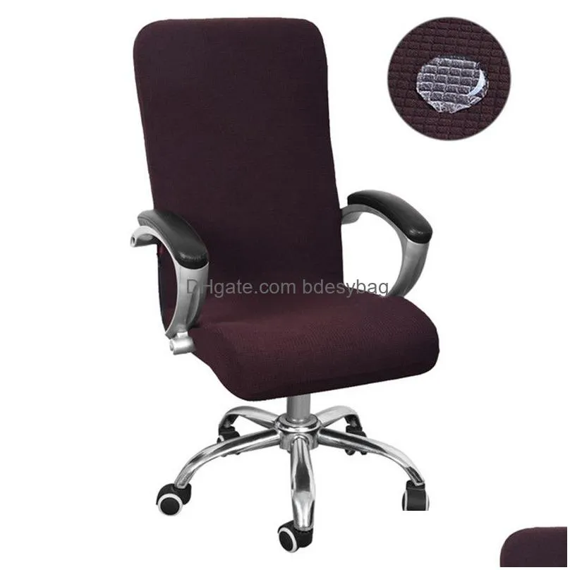 Chair Covers S/M/L Office Chair Er Size Elastic Waterproof Rotating Ers Modern Stretch Arm Slipers Drop Delivery Home Garden Home Text Dhtwr