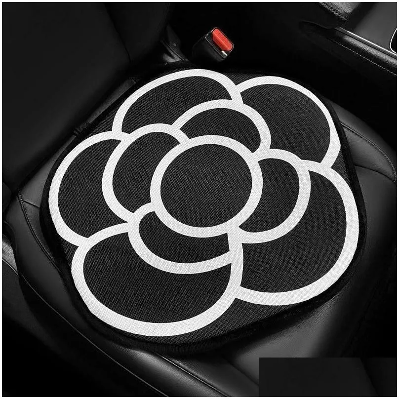 Seat Cushions Car Interior Temperament Bow Camellia Headrest Decoration Creative Neck Pillow Lumbar Support Four Seasons Female Drop Dhxko