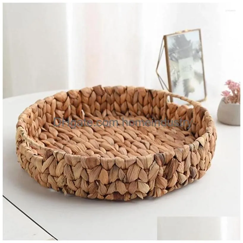 Dinnerware Sets Woven Fruit Basket Clothes Organizer Holder Sundries Decor Decorative Creative Tray Home Storage Drop Delivery Dhxdc