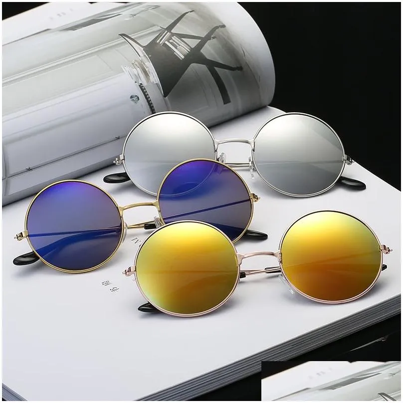 Sunglasses Optical Frame Round Metal Sunglasses Steampunk Men Women Glasses Esigner Retro Vintage Eyewear Clear Len Drop Delivery Fas Dh5Do
