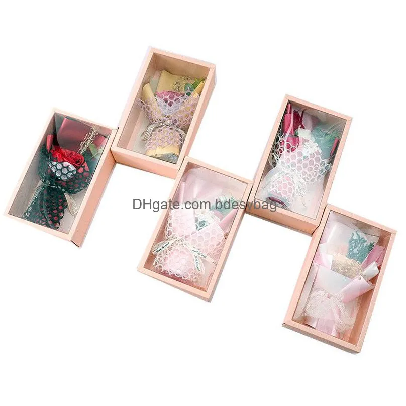 Decorative Flowers & Wreaths Soap Flower Gift Box Valentine Day Simation Mother Wedding Birthday Boxes Present Drop Delivery Home Gard Dhnv4