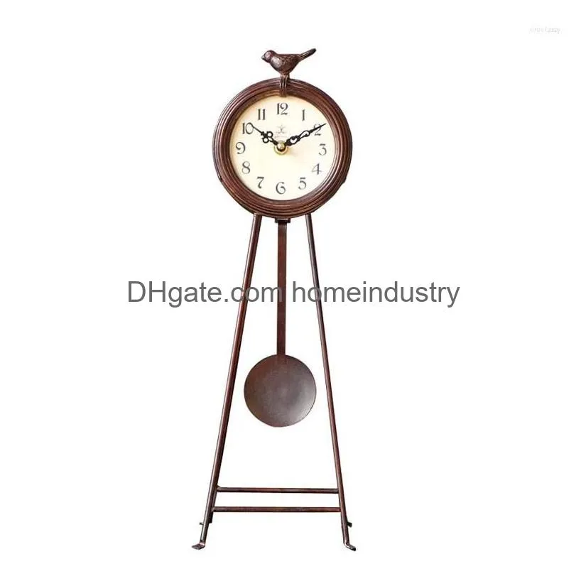 Desk & Table Clocks Table Clocks American Creative Clock Vintage Living Room Silent Luxury Digital Office Relo De Mesa Home Decoration Dh2Zr