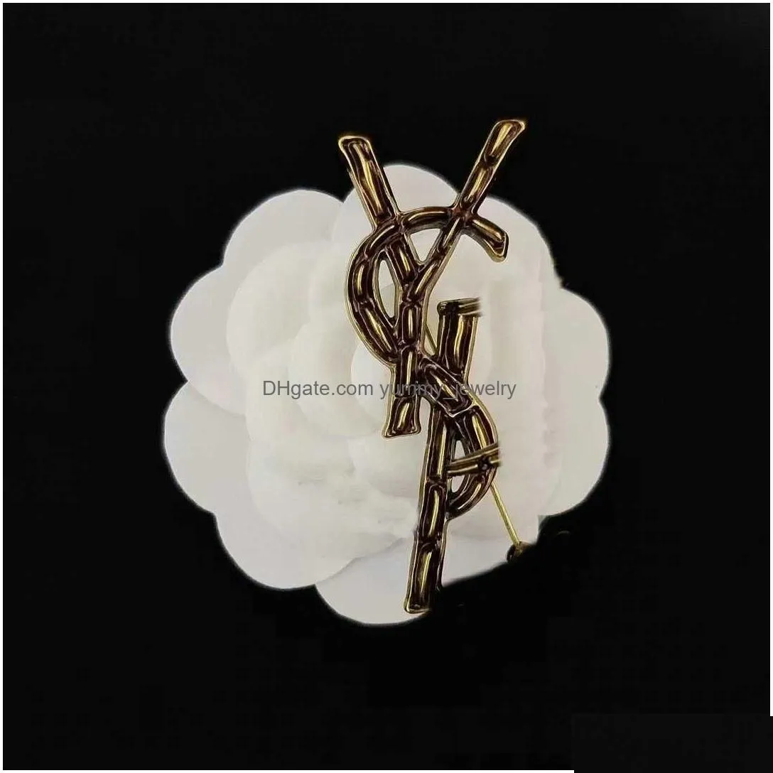 Pins, Brooches Pins Brooches Luxury Brand Letter Designer Brooch Fashion Jewelry Women Pin Gold Sier Suit Q231107 Drop Delivery Jewel Dhinj