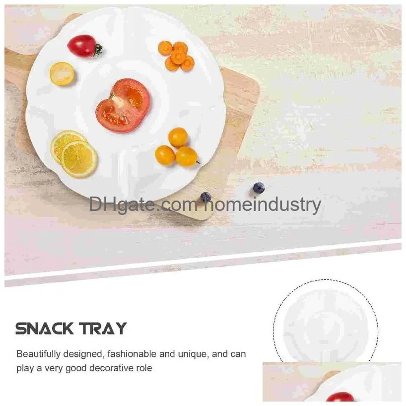 Dinnerware Sets Imitation Porcelain Snack Storage Container Adt Candy Plate Divided Plastic Kids Plates Disk Party Tray Drop Delivery Dh3Ud