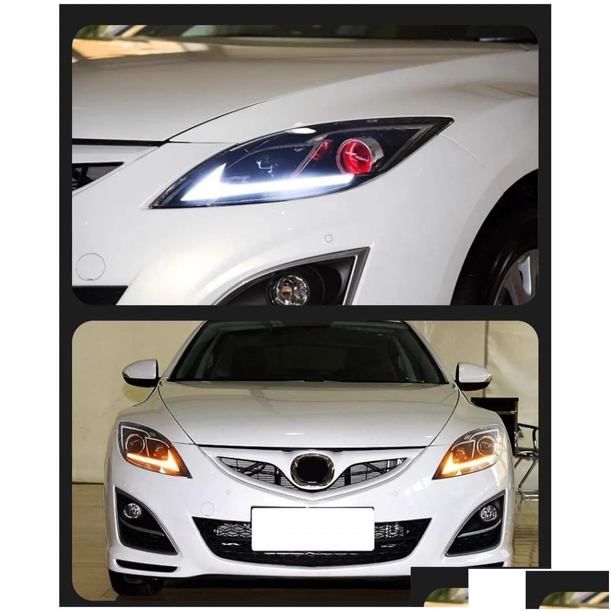 Car Light Assembly Upgrade Headlight For Mazda 6 Atenza 2009-20 16 Led Signal Lights Bi Projector Head Lamp Drop Delivery Mobiles Dh7Tw