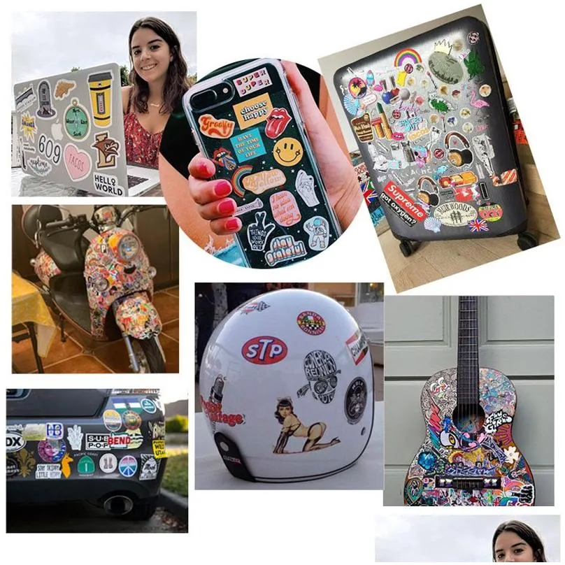 100pcs punk rock stickers rock and roll music sticker vinyl waterproof decals metal band for water bottle laptop skateboard computer phone adults teens kids