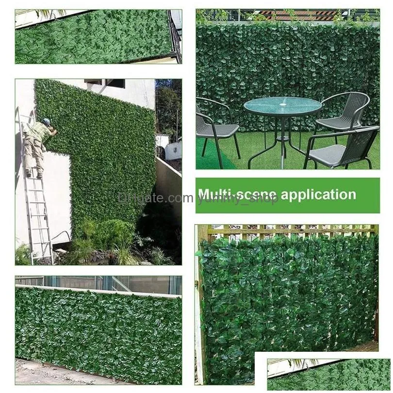 fencing trellis gates artificial hedge green leaf ivy fence screen plant wall fake grass decorative backdrop privacy protection home