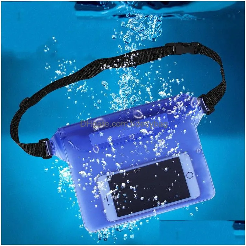 Other Home Storage & Organization Waist Waterproof Phone Bag 3 Layers Sealing Drift Diving Swimming Underwater Dry Shoder For Drop Del Dh0Sw