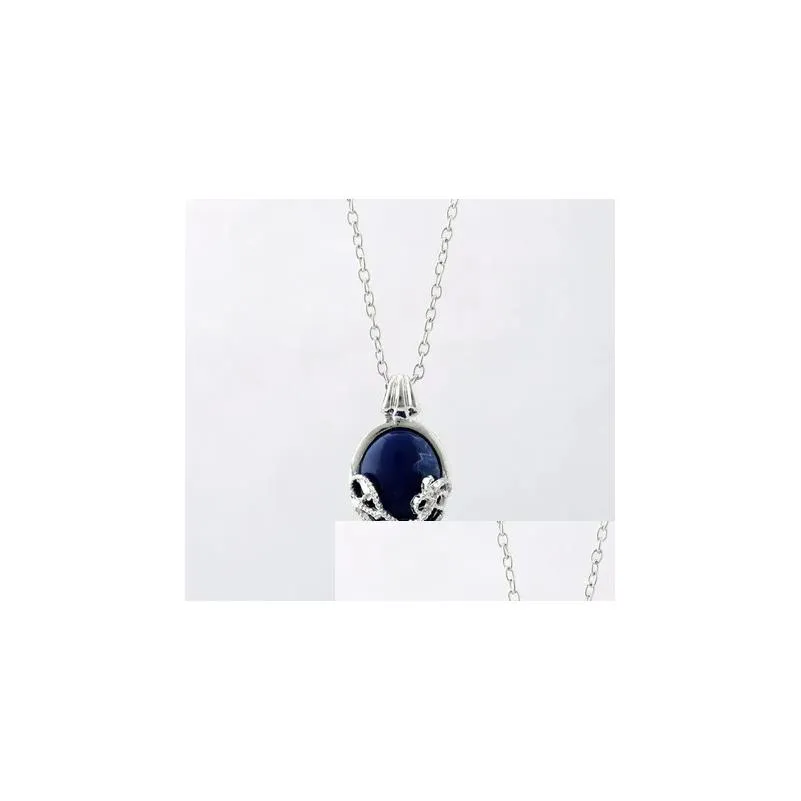 Pendant Necklaces Crystal Necklaces The Vampire Diaries Katherine Anti-Sunlight Lapis Lazi Vintage Chain Necklace Drop Delivery Jewelr Dh7Tm