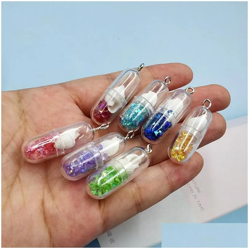 Charms Cute Smiling Face Capse Resin Charms For Jewelry Making Floating Craft Diy Earings Keychain Accessories Drop Delivery Jewelry J Dhrlc