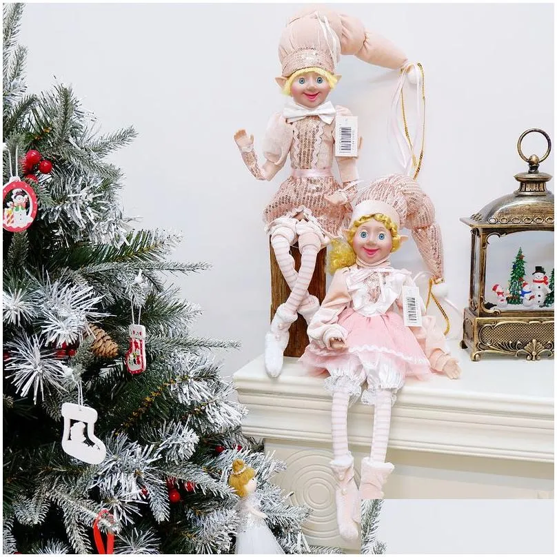 Christmas Decorations One Pair Christmas Ees P Elf Doll Xmas Decoration Sittingtoys Navidad New Year Gifts Kids Tree Hanging Ornaments Dhsby
