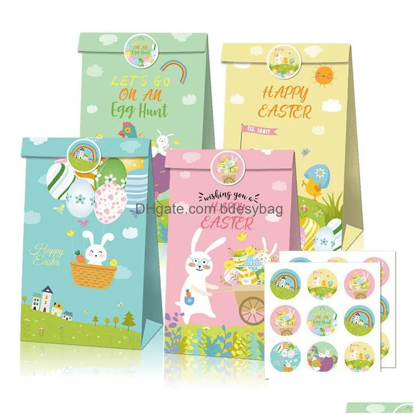 Gift Wrap Valentine Present Packaging Bag Cartoon Printed 50G Eco-Friendly Paper Christmas Easter Day Drop Delivery Home Garden Festiv Dhibh