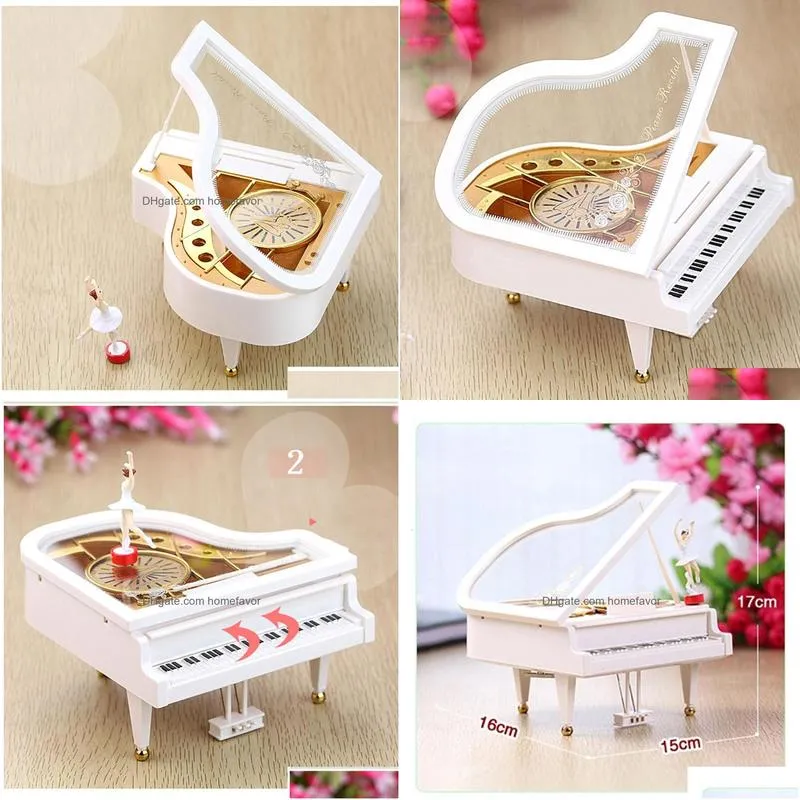 decorative objects figurines ballet dancer piano music box classical music box dancing fairy musical box rotary ballerina music box for home furnishings