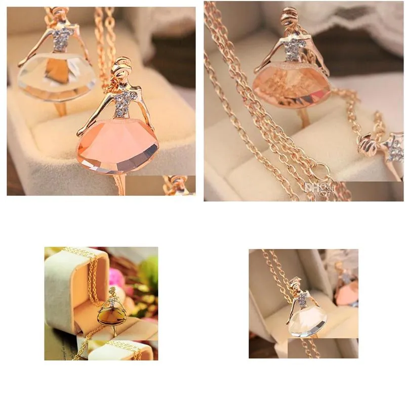 Pendant Necklaces Statement Necklaces Fashion Female Ballet Girl Pendants Long Sweater Drop Delivery Jewelry Necklaces Pendants Dh4Bt