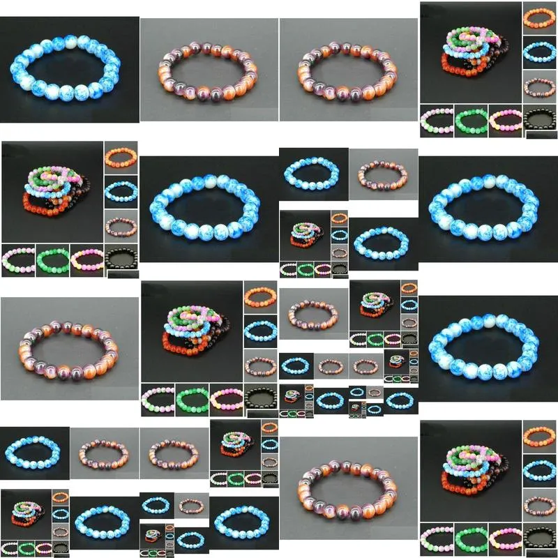 Charm Bracelets Charm Crystal Glass Beads Bracelets Beautif Bangles Drop Delivery Jewelry Bracelets Dhbol